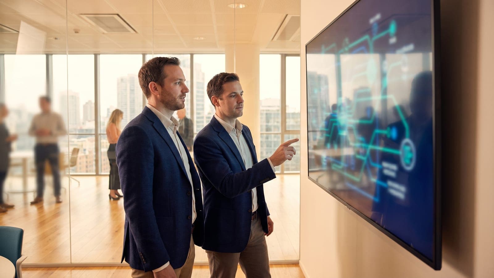An engineer reviewing connections between an AI model and external tool servers on a screen.