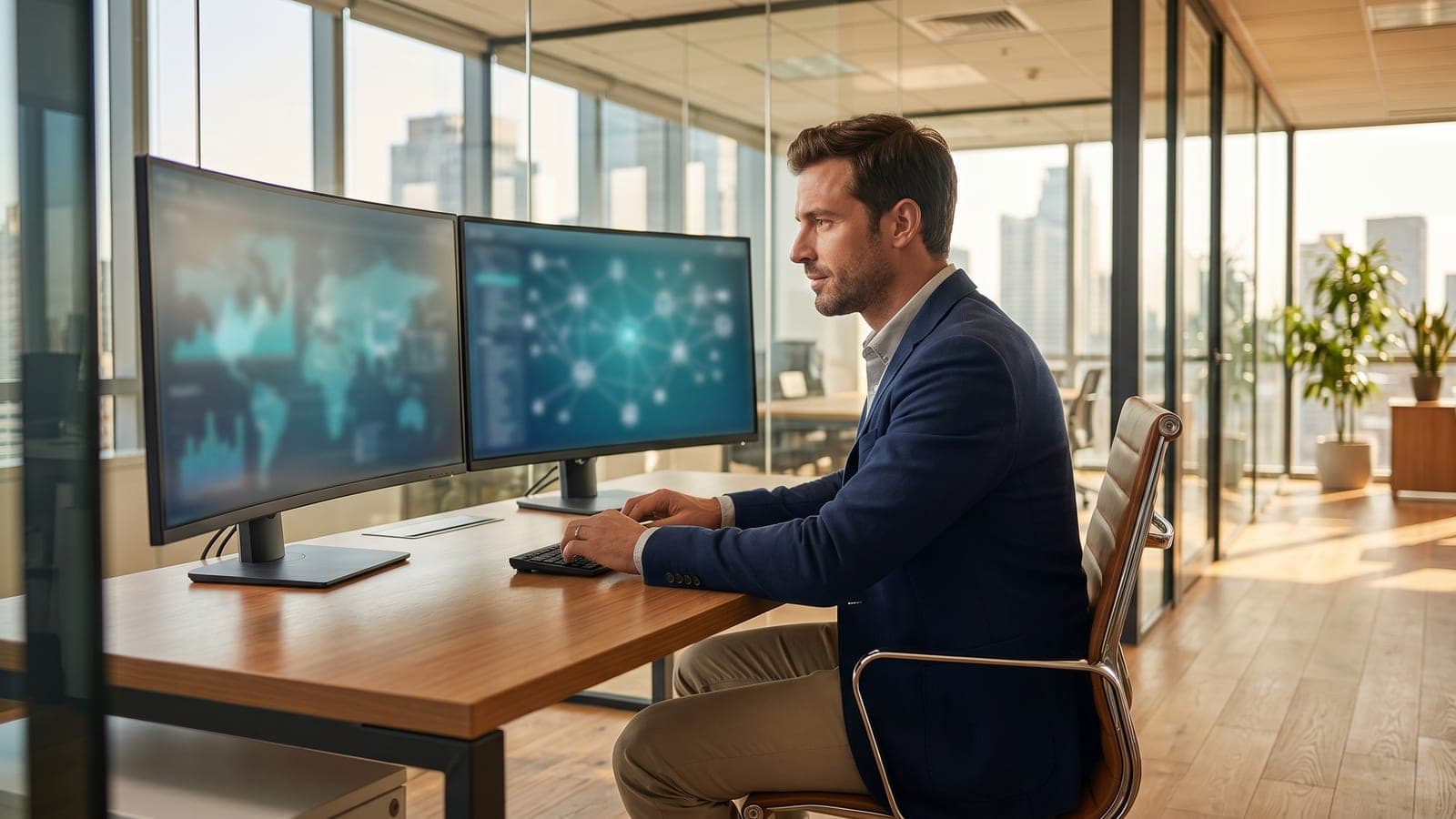An engineer reviewing cloud identity and access configuration on a dashboard.